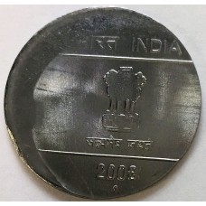 INDIA 2008 . ONE 1 RUPEE COIN . ERROR . 15% MIS-STRIKE